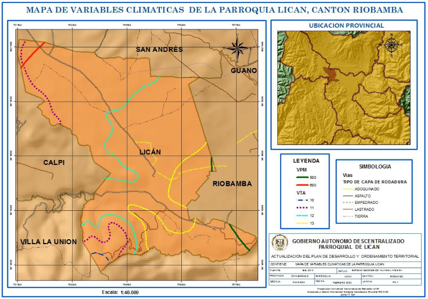 Mapa de Isoyetas de la parroquia LicánPNG