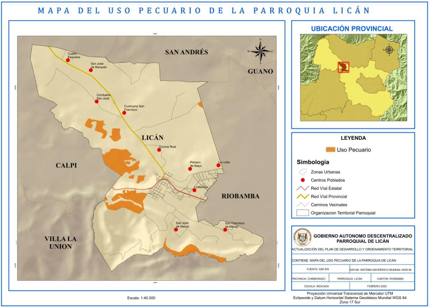 Uso pecuario de la parroquia Licán