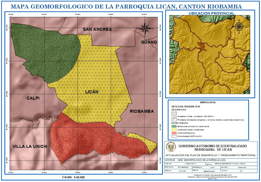 Unidades geomorfológicas de la parroquia Licán